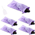 GONGKANGYUAN 4 Pack Shoe Bags for Travel Satin Fabric Shoe Bag with Drawstring for Men Women Travel Protecting Storing Shoes (Violets)