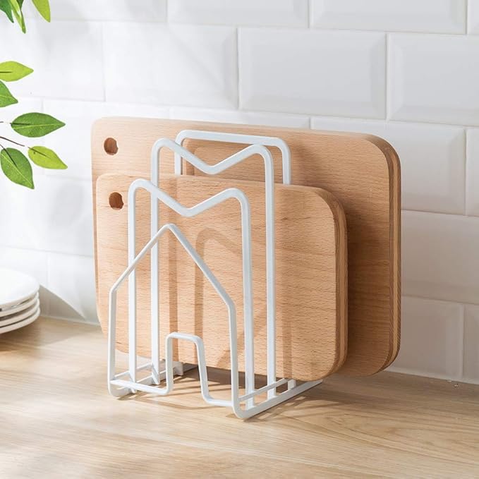 Poeland Kitchen Pantry Organizer Rack for Dinnerware, Bakeware, Cookware, Cutting Boards, Pan Lids