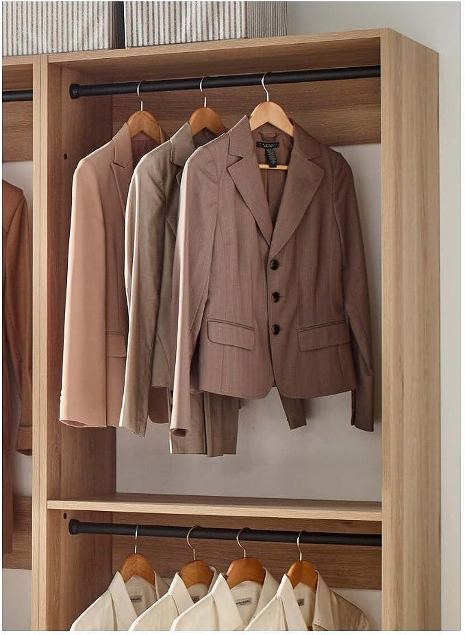Maykoosh Closet System Organizer - Customizable Walk-in Wardrobe Storage Oak/Model ECDA 4 Closet