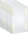 Azar Displays 122032 11-Inch W by 17-Inch H Wall Mount Acrylic Frame Pack of 10 - Clear Acrylic Wall Frame with Sticky Back - Floating Wall Sign Holder - Adhesive Office Sign - Frameless Picture Frame