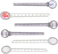SUNNYCLUE 12PCS 2 Styles Ruler Pendant Tray Kit with 6Pcs Round Bookmark Cabochon Setting Blanks and 6Pcs Clear Domed Glass Cabochon for DIY Alloy Bookmark Making, Antique Silver