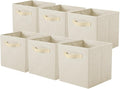 ShellKingdom Foldable Fabric Storage Cubes And Cloth Organizer Drawer For Closet And Toys, 6 Pack (Beige)