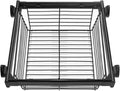 Pull-out Clothes Storage Basket,Stainless Steel Stackable Shelf Baskets Organizer,Stackable Storage Bins with Slide Rails,for Bedroom Office Bathroom(18.5-20.47in)