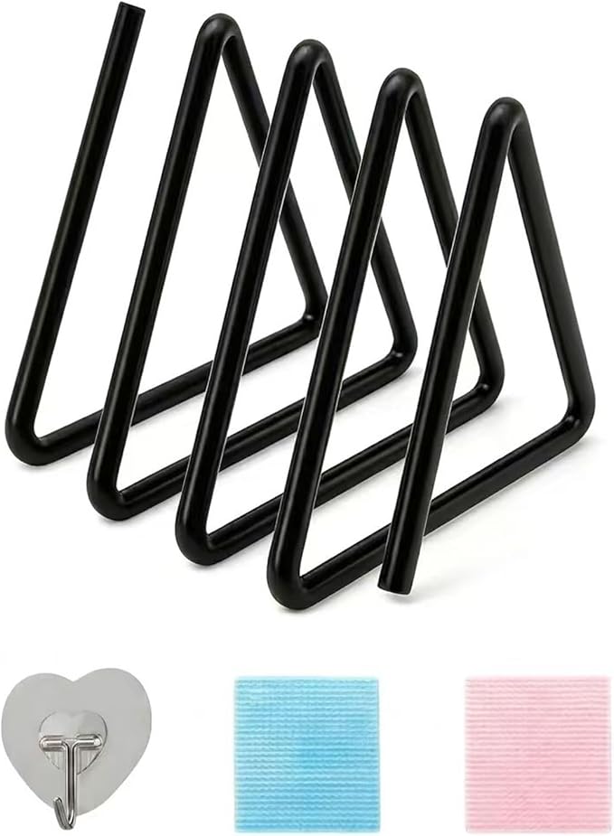 Cutting Board Organizer, Vertical Metal Stand | Kitchen Countertop and Cabinet Holder for Chopping Boards, Baking Sheets, Trays and Plates, Includes 2 Sponges and 1 Hook
