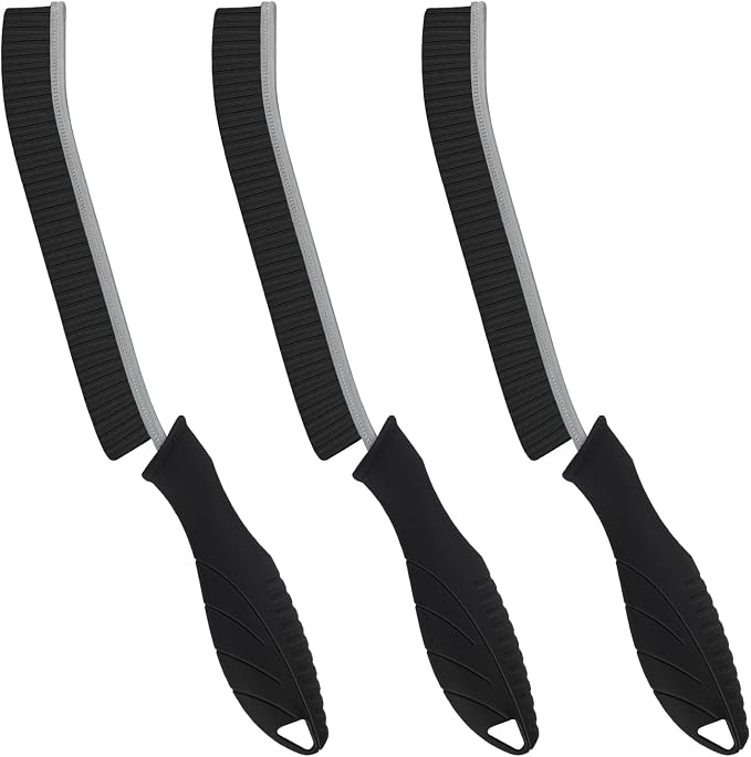 FOOGWEE Hard Bristle Crevice Cleaning Brush - Home Cleaning Tools, Multi-Purpose Crevice Supplies for Kitchen, Bathroom, Toilet, Window, Vehicle, Faucets, Grout, Home (3, Black)