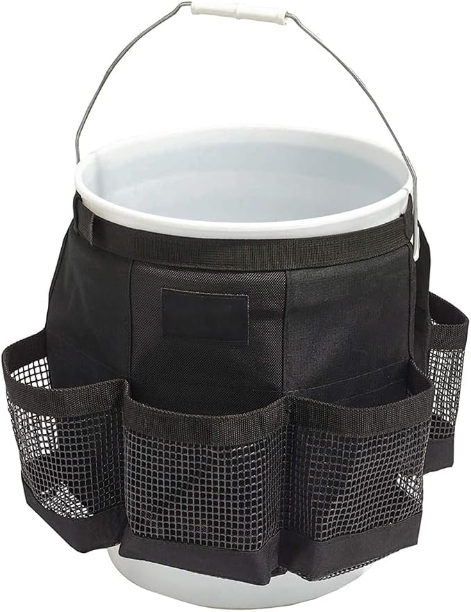 Karlak Fishing Bucket Organizer for 5 Gallon Bucket Ice Fishing Bucket Organizer Tackle Bag with Multi-Pockets for Car Washing, Fishing, Garden