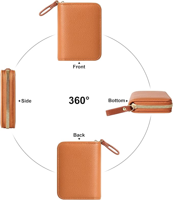 Credit Card Wallet, RFID Card Case Wallet, Zipper Card Cases Holder for Men Women, RFID Blocking, KeyChain Wallet, Compact Size Card Organizer Case for Women
