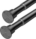 Tension Rods 2Pack Black Tension Curtain Rods 23-48Inch Small Curtain Rods for Windows Adjustable Curtain Rods Spring Rod for Doorway,Closet,Windows