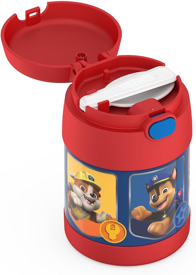 THERMOS FUNTAINER Insulated Food Jar, 10 Ounce, Kid Friendly Food Jar with Foldable Spoon, Paw Patrol, Color/Style May Vary