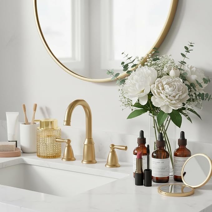 Amber Glass Foaming Soap Dispenser, 2pcs Refillable Foam Soap Dispenser with Gold Pump, Glass Lotion Container Bottle for Kitchen and Bathroom Countertop,Wide-Mouthed and Easy to Press