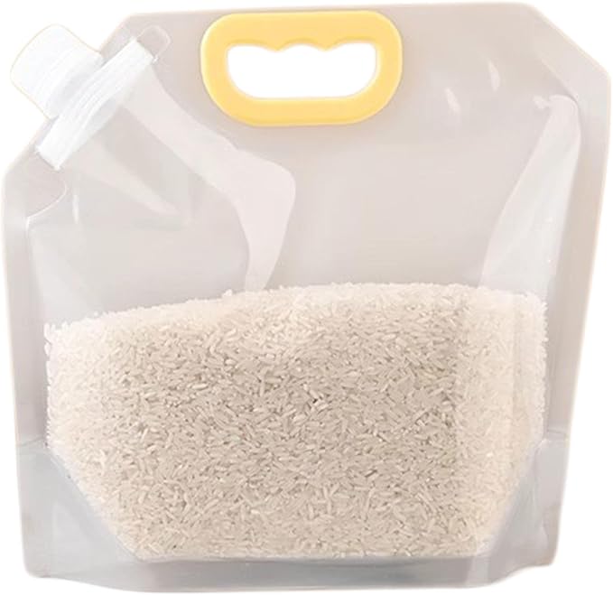 【15 Pack】Food Storage Bags Grain Moisture-proof Sealed Bags Stand Up Packaging Pouches Large Reusable Sealed Bag with Handle and Cap BPA Free,11.8"x10.6"