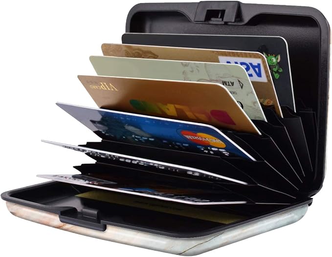 Coco Rossi Credit Card Holder RFID Aluminum Small Mini Wallet Women | Metal Wallet, Business Cards Holder, ID Case, Slim Sleeves, Womens Girls Gift, Carry Proof Wallets for Travel, Grey