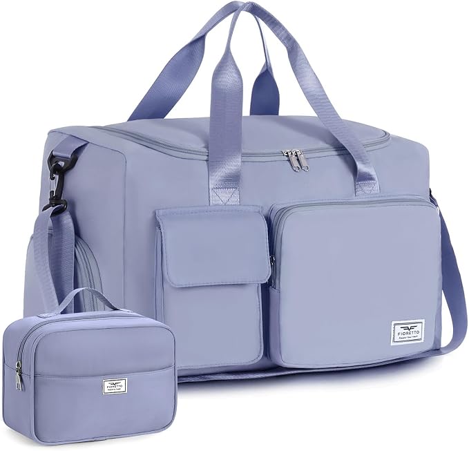 FIORETTO Women's Gym Duffle Bag with Shoes Compartment, 30L Capacity, Ideal for Travel, Gym, Sports, Duffel, Weekender