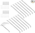 12 Pcs Support Brackets for 16in Wide Shelving Wire Wire Shelf Brackets Closet Rod Bracket Closet Support Bracket with Anchors and Pins for Installation Wires Shelving Supports Closets