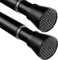 2 Pack Black Shower Curtain Rod 45 to 77 Inch,Shower Rods for Bathroom,Spring Tension Curtain Rod No Drilling for Windows Doors Closet Kitchen Wardrobe