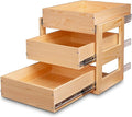 Mulush Pull Out Drawers For Cabinets, 14''W×21''D×19''H Soft Close Slide Out Wood Shelves Storage Organizer for Kitchen, 3-Tier, Finished, Heavy-Duty, Bottom Assembly