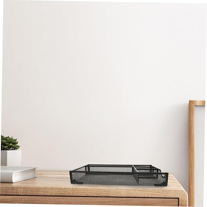 SEWACC Desk Organizer Storage Metal Desktop Organiser Aesthetic Office File Basket Metal Magazine Holder
