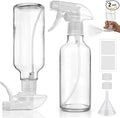 12oz Glass Spray Bottles 2 Pack, 360° Any-Angle Spraying | Refillable Leak-proof Bottles with Adjustable Nozzle; Ideal for Cleaning, Essential Oils, Plants & Hair Care