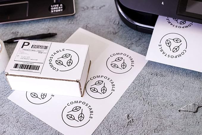 Premium Label Supply White Sticker FBA Labels – 4" x 3.33" – Laser/Inkjet Compatible – (6 per Sheet), 100 Sheets - 600 Total Adhesive Labels