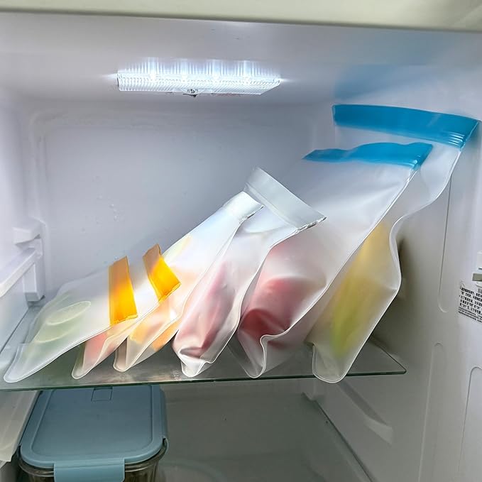 30 PCS Reusable Freezer Bags Washable, BPA Free Leakproof Food Storage Bags for Fruit, Meal Prep, Freezing Meat- 10 Gallon 10 Sandwich 10 Snack