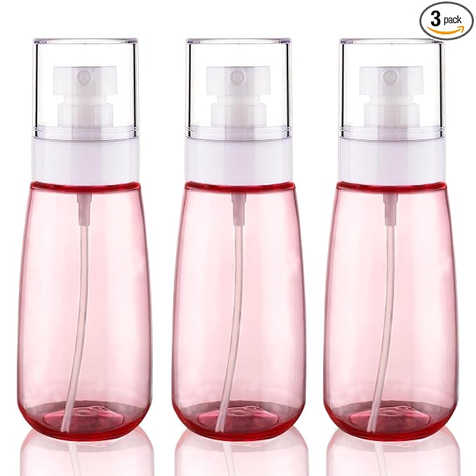 Cosywell Travel Size Spray Bottle TSA Approved 3.4oz 100ml 3 Pack Leak Proof Fine Mist Spray Bottles Empty Refillable Mist Sprayer for Perfume Essential Oils Toners Rose Water Cosmetics (3Pink)