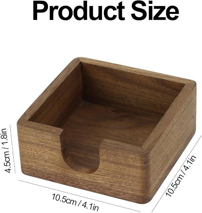 MultiBey Walnut Wood Sticky Note Holder, North American Walnut Post it Not Dispenser Self Stick Notepad Holder Desk Supplies Organizer for Office School Home, Gift