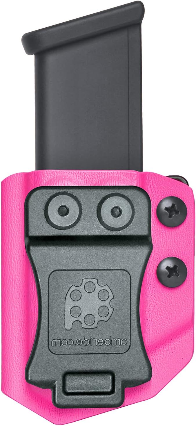 Amberide Universal IWB/OWB Kydex Mag Carrier for 9mm / .40 & .45 ACP Magazines, Single and Double Stack, Adjustable Retention, Ambidextrous, Fits 1.5" Belt, Made in USA