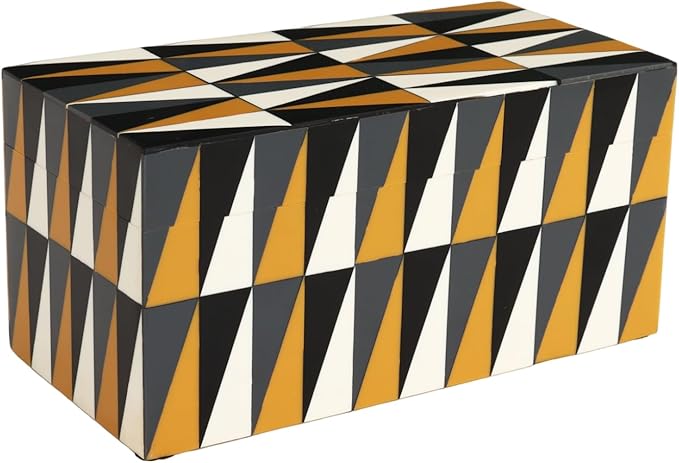 Handicrafts Home Large Decorative Storage Box with Lid, Keepsake Storage Box, Decorative Jewelry & Memory Box for Coffee Table, Shelf & Bedroom Decor, Puzzle Guild 10 x 5 x 5 (Multicolor Box)