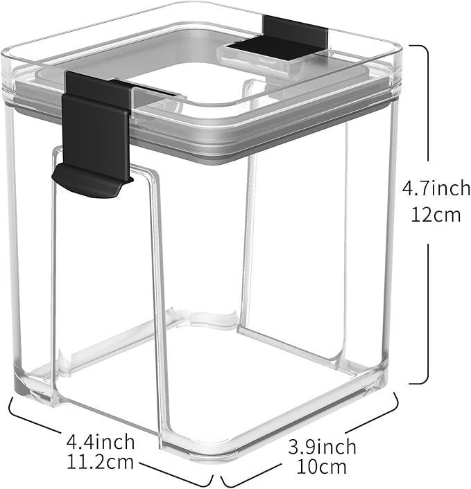 Cetomo 5.6Cup Sealed Food Storage Container, Fridge Organizer Bins with Clips for Kitchen, Freezable Airtight Leak-Proof Stackable Plastic Clear