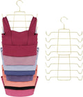 ZEDODIER 2 Pack Tank Top Hanger Space Saving, Bra Hangers for Closet Organizer, Hanging Bra Organizer Tank Tops Holder with 16 Hooks, Metal Closet Organizers and Storage Small Space Solutions, Gold