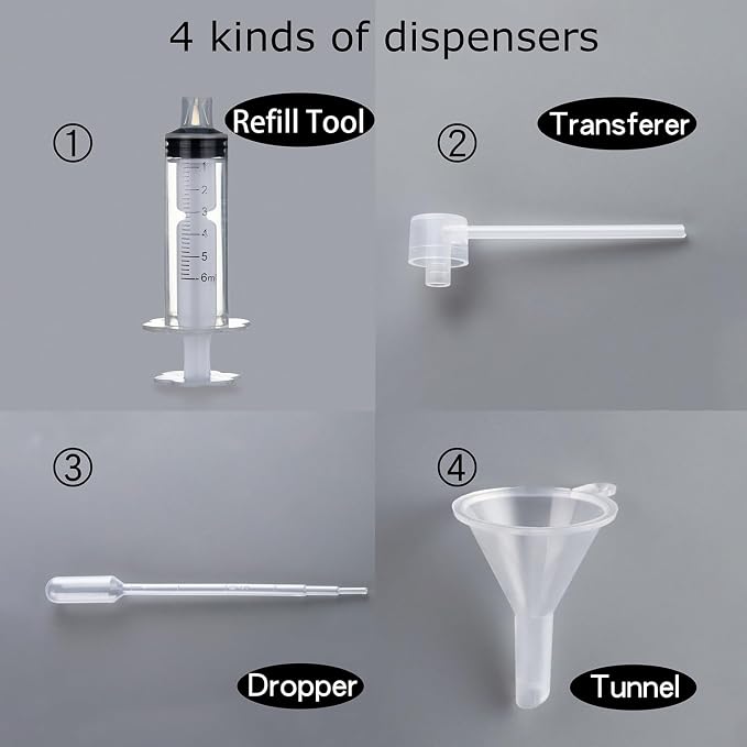 2 Pack 100ml/3.38 Oz Empty Frosted Glass Spray Bottle Perfume Atomizer, Refillable Fine Mist Spray Empty Perfume Bottles with 4 kinds of perfume dispenser (2 Pack 100ml/3.38 Oz Frosted Bottles)