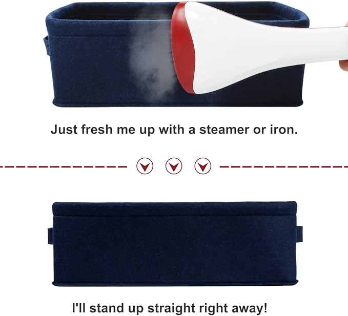 Small Storage Baskets Shelf Storage Baskets Navy Blue Fabric Storage Bin Narrow Storage Basket for Towels Dog Cat Toys Clothes Hats Belts Dippers Baby Toys Storage Basket Little