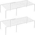 Kitchen Cabinet Expandable Shelf Organizers Set of 2, Adjustable Metal Wire Pantry Storage Shelves Rustproof Cupboard Spice Shelf Rack for Cupboard Countertop Pantry Drawer Utensils