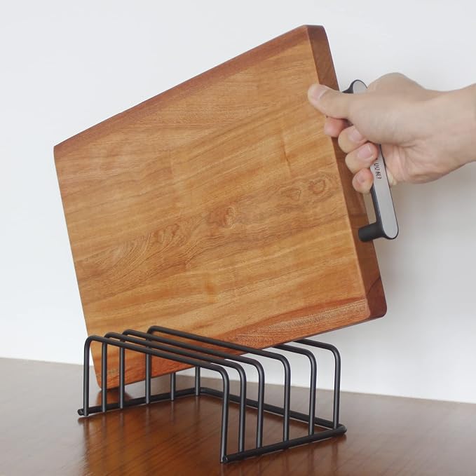 KitchenGenie 2Psc Cutting board organizers，(1.0 and 0.6 inch wide slots), cutting board holders, cutting board racks, cutting board storage, biscuit sheets, bakeware organizers for cabinets