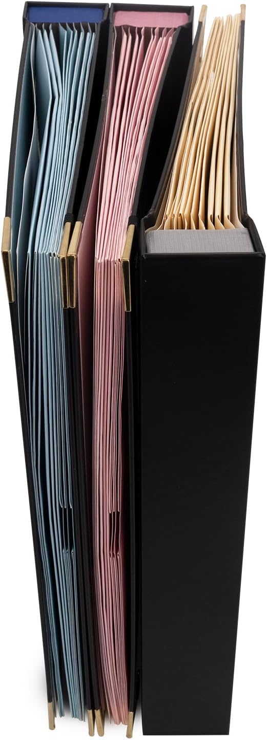 Document Organizer | in Case I Die Binder Organizer with Labels-Black+Blue | Household Information Binder, File Organizer, Important Document Organizer, Folio Folder, Planner