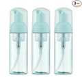 Travel Foam Pump Bottle - 2oz Small Size Foaming Hand Soap Dispenser - Mini Portable Mousse Lash Shampoo Kit Container for Hair - Empty Leak Proof Plastic Green Foamer for Liquid Toiletry 3Pack