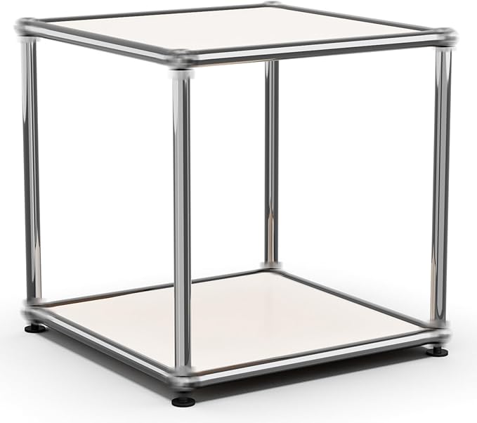 Nightstand Modern Storage Cabinet White A Versatile Free-Standing Organizer for Home Office Décor, Green (White Upgrade, A-15 D x 15" W x 15" H)