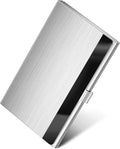 MaxGear Stainless Steel Business Card Holder, Slim Card Case, Silver Mirror | Soft Interior Lining, Buckle Closure, Fits Standard Business Cards and Credit Cards