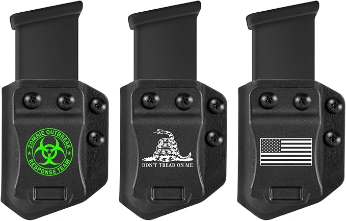 3-Packs Universal Mag Carrier IWB/OWB Magazine Holster for 9mm/.40 Double Stack Magazines