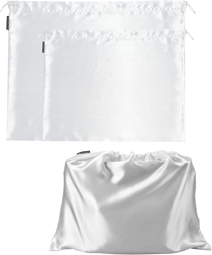 2 Pack Dust Bags for Handbags Silk Dust Cover Bag for Handbags Purses Shoes, Dustproof Drawstring Bag Travel Storage Pouch