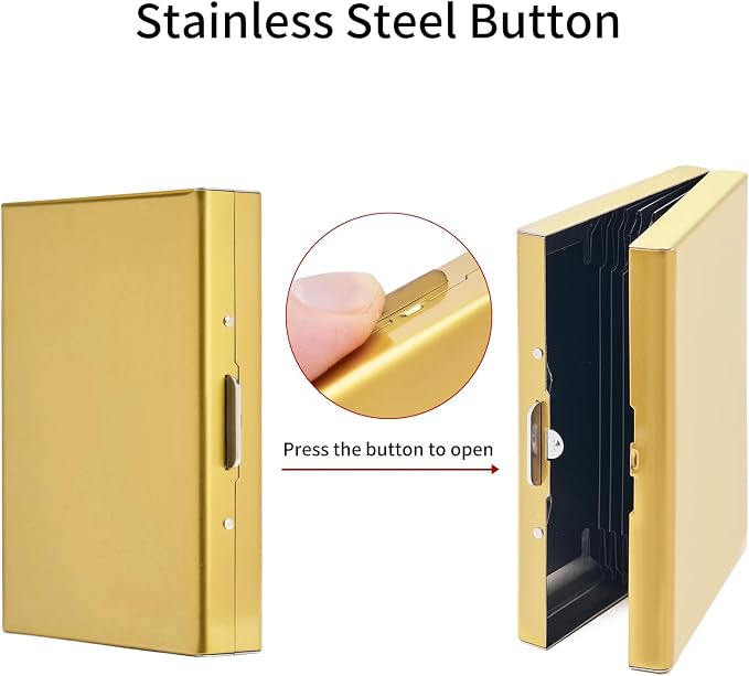 Credit Card Holder Wallet Stainless Steel Card Case RFID Blocking Business Card Holder Protector for Women Men