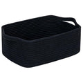 CubesLand Cute and Durable Small Cotton Rope Basket for Organizing | Woven Closet Storage Bin,Shelves Closet Storage Basket, Bathroom Storage Organizer Bin, Nursery Toy Basket Bin, Black Basket