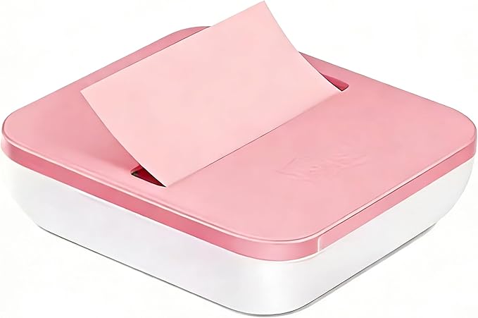 Sticky Note Organizer with 2 Pads - 3x3 Inch Note Holder, Reusable Stick-On Desktop Dispenser for Office/Home (White, Green, Blue, Pink) - Compact & Clutter-Free Design(Pink)
