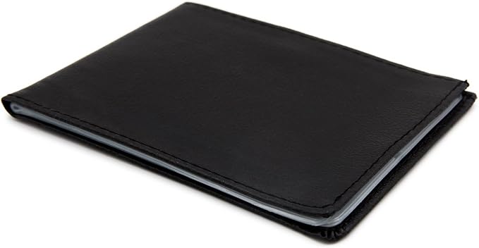 RFID Blocking Wallet - 6 Pages Leather Business Credit Card Holder Case/12 Credit Card Holder Slots Wallet Insert Card Sleeves - Black