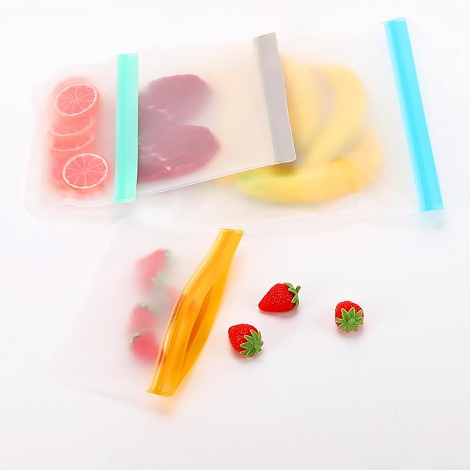 30 PCS Reusable Freezer Bags Washable, BPA Free Leakproof Food Storage Bags for Fruit, Meal Prep, Freezing Meat- 10 Gallon 10 Sandwich 10 Snack