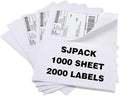SJPACK 2000 Labels 8.5x5.5 Half Sheet Laser/Ink Jet Shipping Labels Mailing Blank Labels