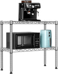 MZG 220 lbs 2 Tier Storage Rack Metal Wire Shelving Unit, Storage Standing Household Shelf Organizer for Laundry Bathroom Kitchen Pantry Closet Garage Utility Room, Chrome 11.8" D x 27.6" W x 23.4" H