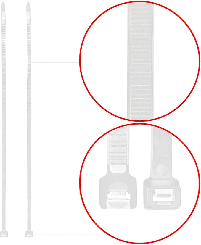 Superun Clear Zip Ties 4 Inch, 18 Lbs Tensile Strength Mini Wire Ties (Industrial Grade Cable Ties) Pack of 100 White | Self-locking,Width 0.1",Max Bundle Diameter 0.86",Industrial Grade,fireproof,Heavy duty,For indoor and outdoor