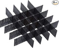 Onerbuy 8pcs Adjustable Grid Drawer Dividers DIY Plastic Closet Separator Tidy Organizer Container for Underwear Socks Belt Office Supplies (Black)
