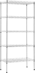 Meet perfect 5-Tier Wire Shelving Unit, NSF Certified Metal Storage Rack, 750 lbs Capacity Heavy Duty Shelf, Adjustable Pantry Organizer for Kitchen Garage Laundry, 47.6" H x 21.5" W x 11.6" D